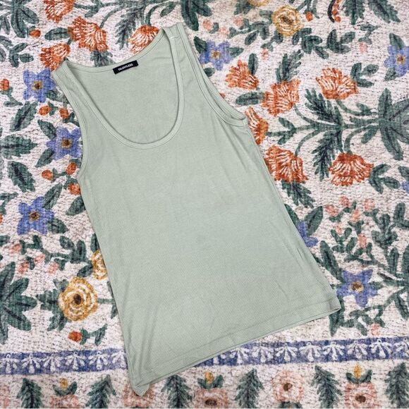 Talentless Pistachio Green Ribbed Tank Top Stretchy M - Picture 1 of 6